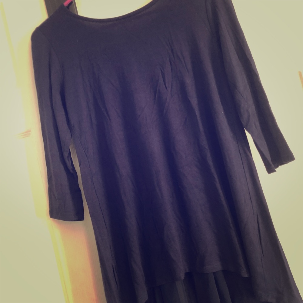 Navy Blue Flare Back Shirt
